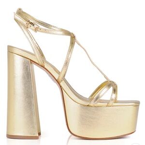 Gold Schutz platform heel sandals  size 6